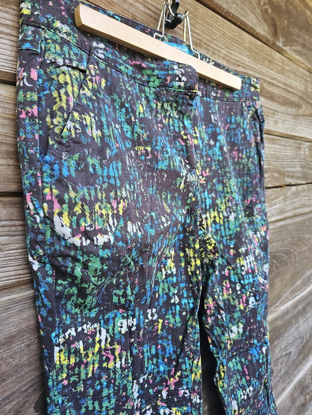 Derek Lam for DesignNation Size 10 Abstract Print Moto Pants Skinny Ankle